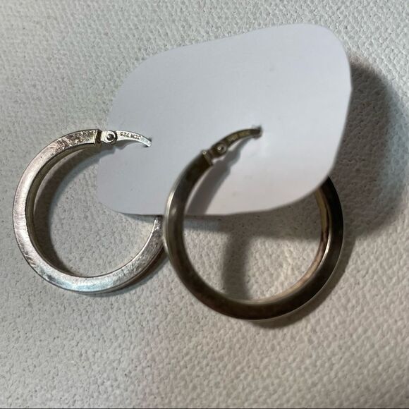 Sterling silver hoop Earrings - Picture 6 of 7